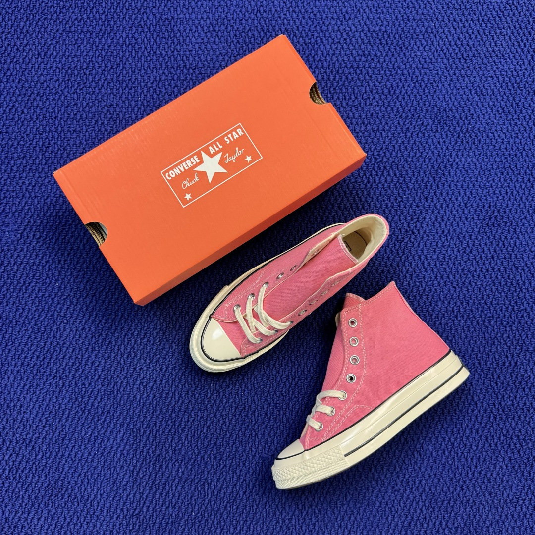 升级改良小头款 Converse Chuck 1970s 芭比粉高帮帆布鞋鞋头弧度调试完美 流畅一体 后