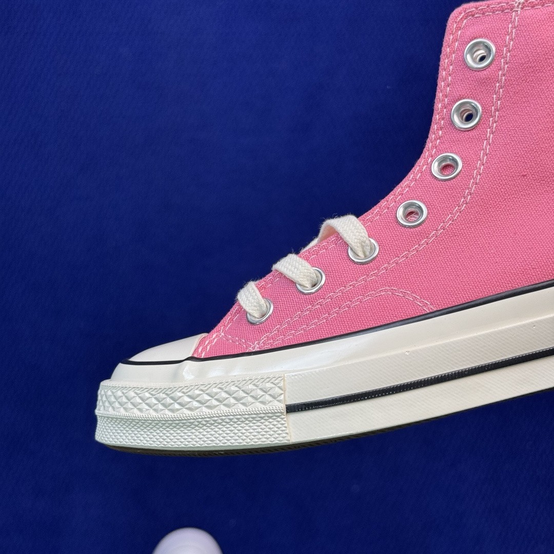 升级改良小头款 Converse Chuck 1970s 芭比粉高帮帆布鞋鞋头弧度调试完美 流畅一体 后