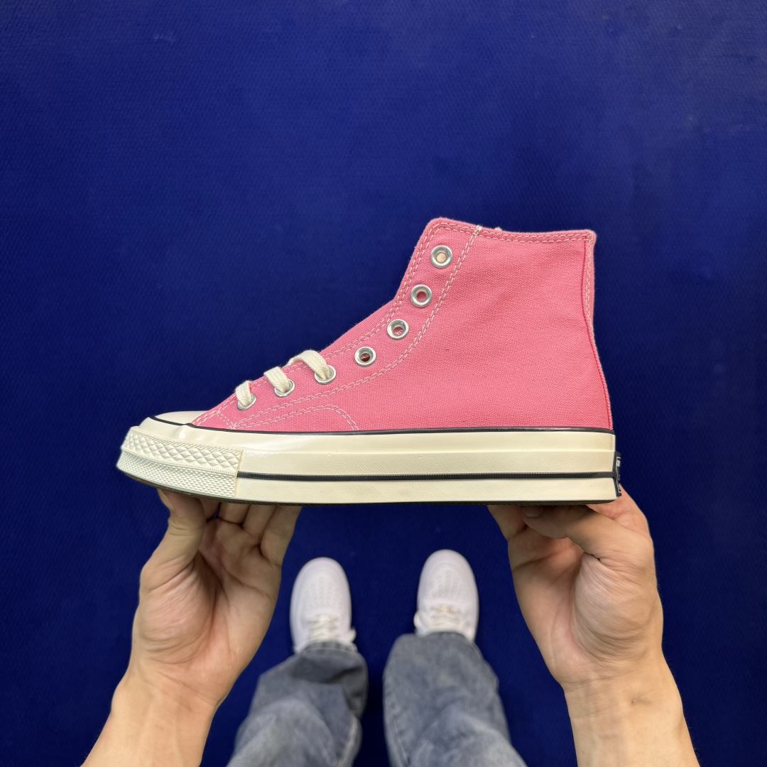 升级改良小头款 Converse Chuck 1970s 芭比粉高帮帆布鞋鞋头弧度调试完美 流畅一体 后