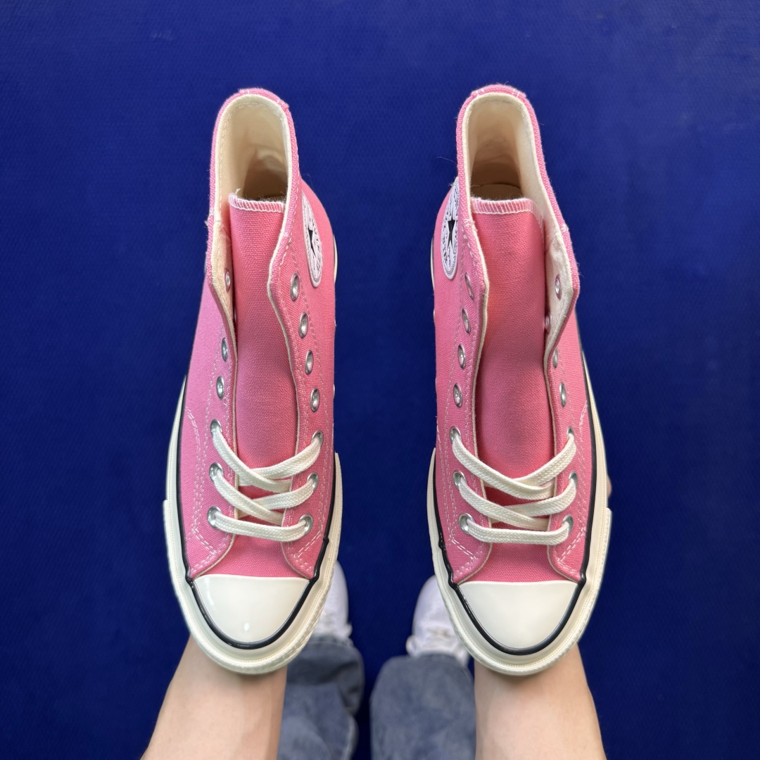 升级改良小头款 Converse Chuck 1970s 芭比粉高帮帆布鞋鞋头弧度调试完美 流畅一体 后