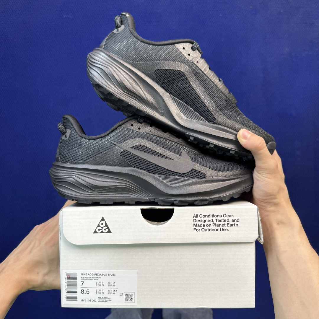大厂纯原1:1！Nike ACG PEGASUS TRAIL 越野跑步鞋公司级 第4色:黑武士货号：HV