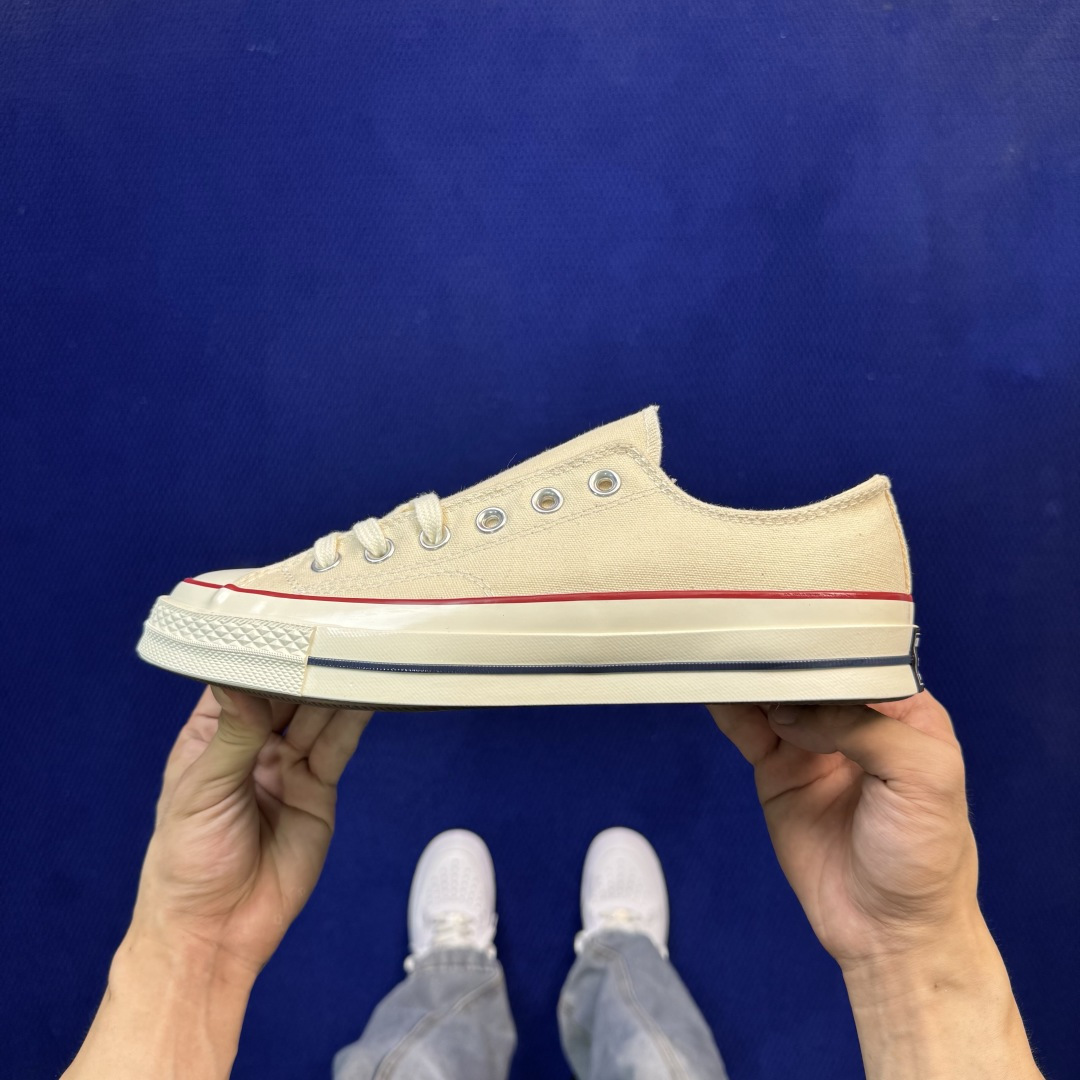 升级改良小头款 Converse Chuck 1970s 米白低帮帆布鞋鞋头弧度调试完美 流畅一体 后跟