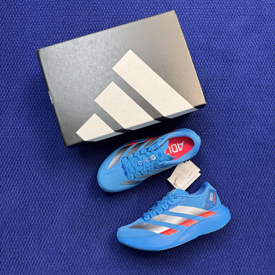新版 AD Adizero Evo SL 阿迪达斯马拉松跑步鞋轻量Q弹缓震跑鞋新体验！第44色:蓝色货号