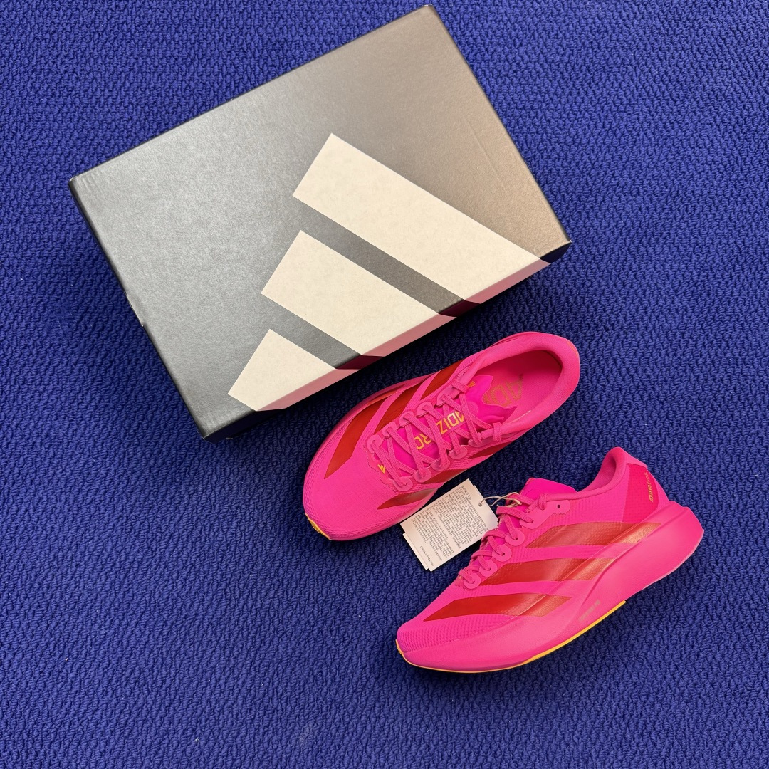 新版 AD Adizero Evo SL 阿迪达斯马拉松跑步鞋轻量Q弹缓震跑鞋新体验！第45色:大红色货