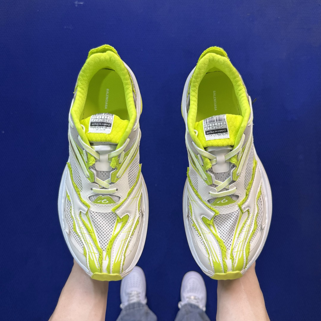 巴黎世家26代 Balenciaga巴黎世家 Jet 压纹印花 圆头厚底4.25cm 低帮 老爹鞋 白绿