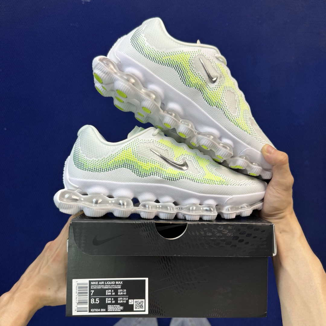 Nike AIR LIQUID MAX 第6色:白绿超弹气垫大底，上脚踩云感直接拉满！货号：IQ7634