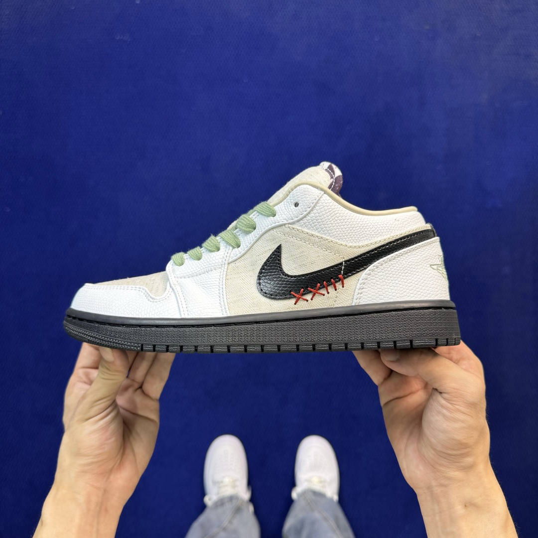 DF版 顶级性价比低帮！第189色:米白黑Air Jordan AJ1 Low 低帮系列鞋型细节堪称完美
