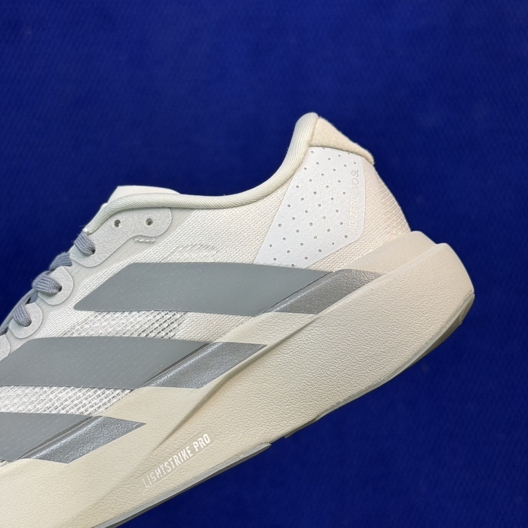 新版 AD Adizero Evo SL 阿迪达斯马拉松跑步鞋轻量Q弹缓震跑鞋新体验！第46色:白灰色货