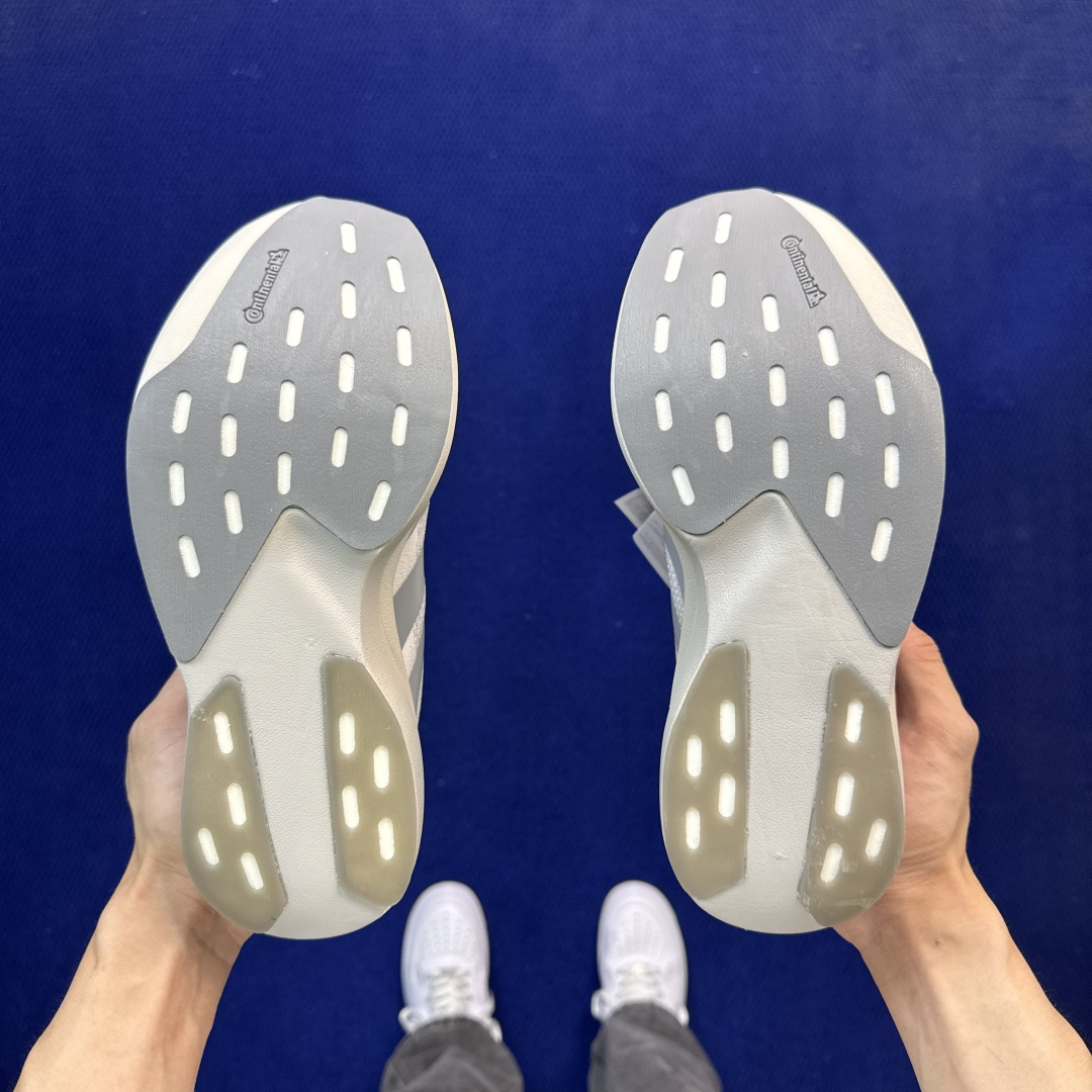 新版 AD Adizero Evo SL 阿迪达斯马拉松跑步鞋轻量Q弹缓震跑鞋新体验！第46色:白灰色货