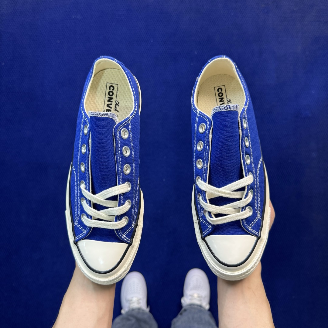 升级改良小头款 Converse Chuck 1970s 宝蓝低帮帆布鞋鞋头弧度调试完美 流畅一体 后跟