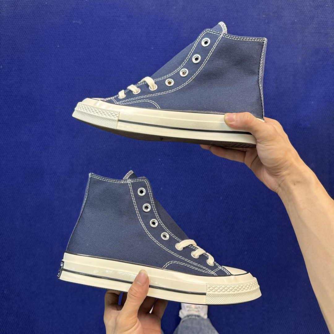 升级改良小头款 Converse Chuck 1970s 海军蓝高帮帆布鞋鞋头弧度调试完美 流畅一体 后