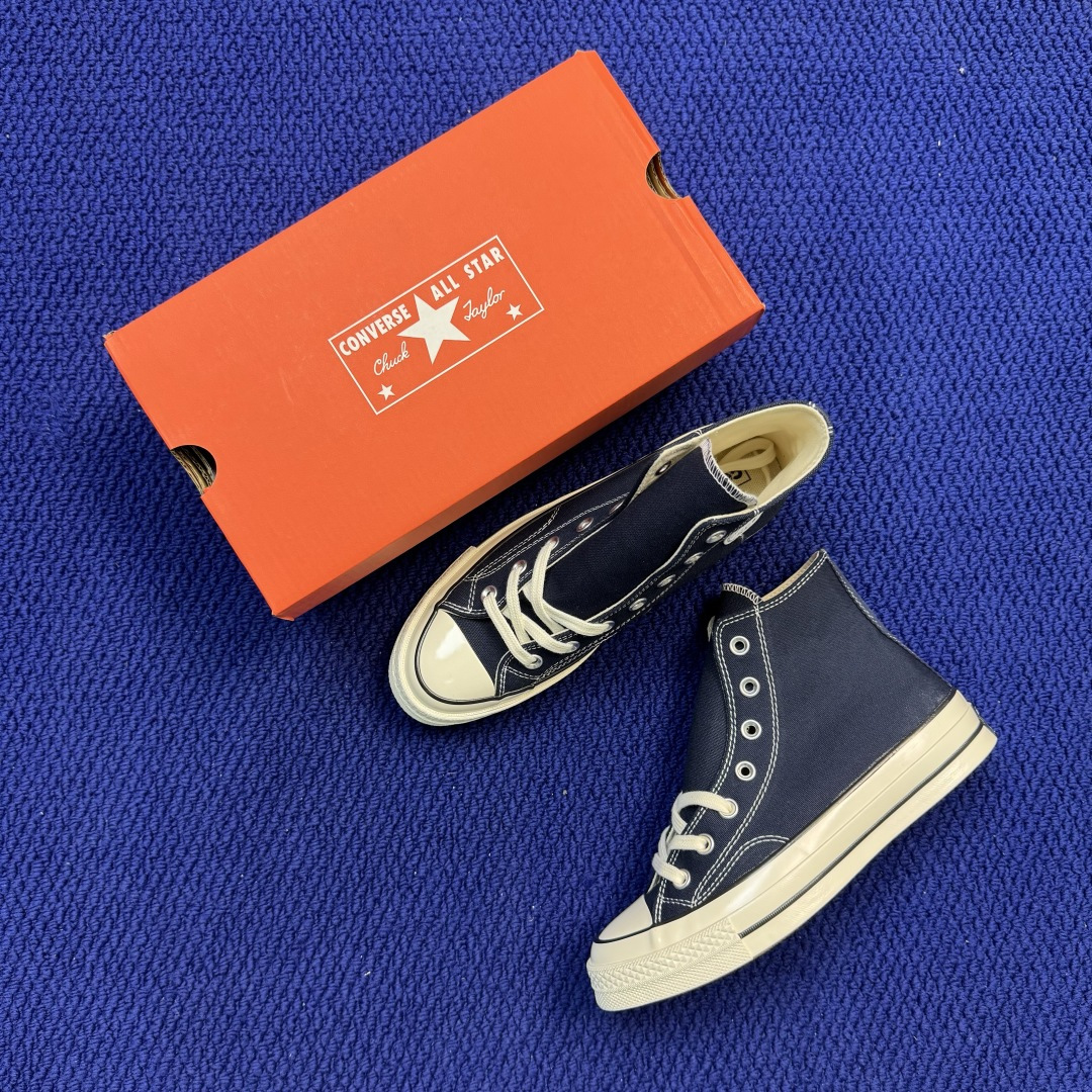 升级改良小头款 Converse Chuck 1970s 海军蓝高帮帆布鞋鞋头弧度调试完美 流畅一体 后