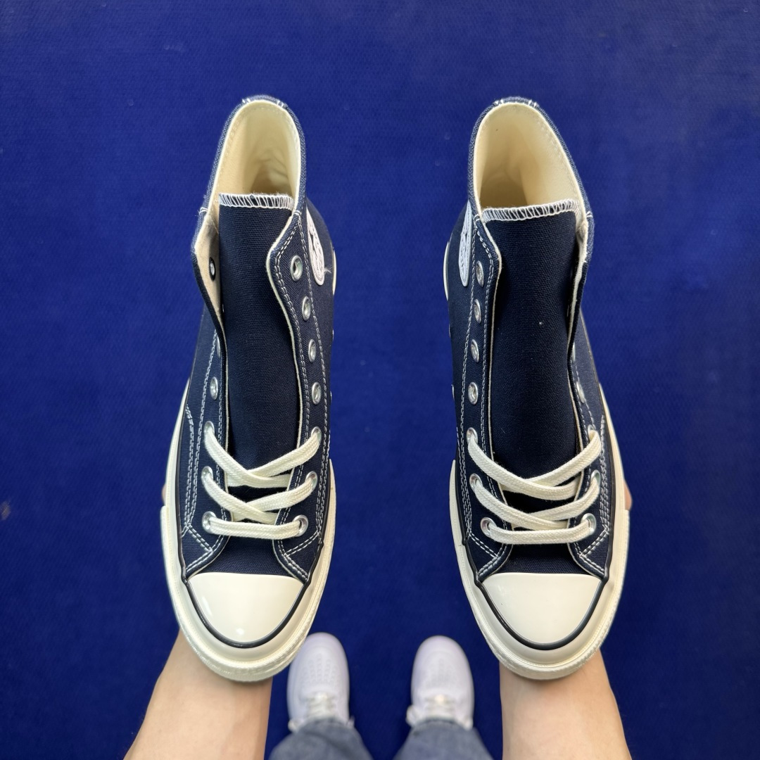升级改良小头款 Converse Chuck 1970s 海军蓝高帮帆布鞋鞋头弧度调试完美 流畅一体 后