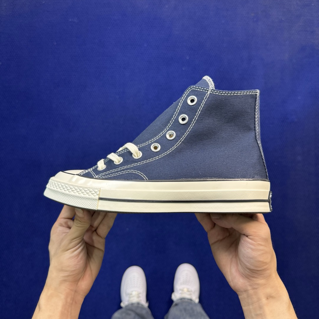升级改良小头款 Converse Chuck 1970s 海军蓝高帮帆布鞋鞋头弧度调试完美 流畅一体 后