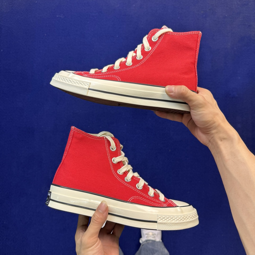 升级改良小头款 Converse Chuck 1970s 大红色高帮帆布鞋鞋头弧度调试完美 流畅一体 后