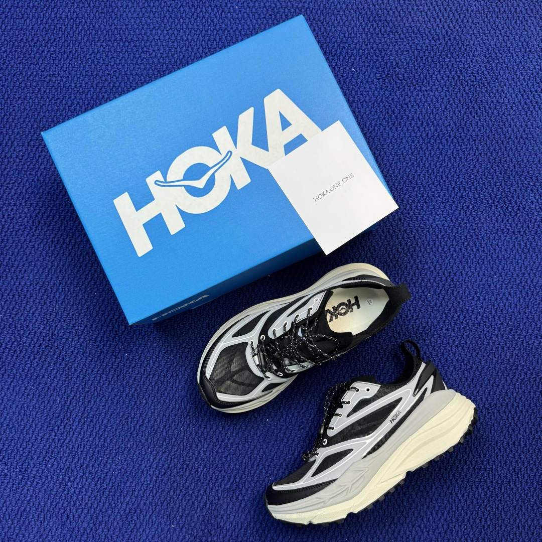 HOKA ONE ONE Stinson One7 越野跑鞋男女同款 共4色第3色:灰黑 -SGS尺码：