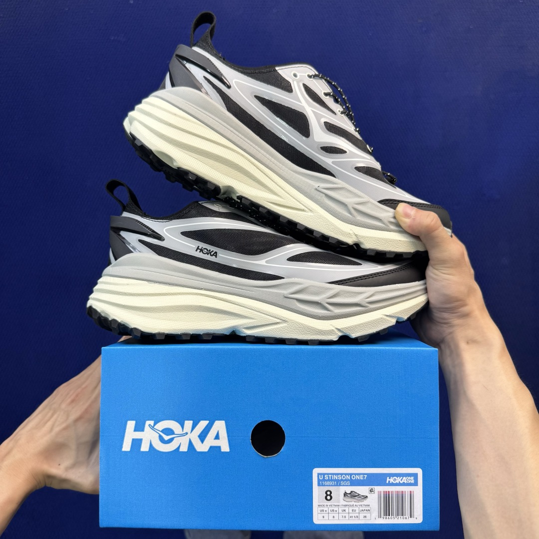 HOKA ONE ONE Stinson One7 越野跑鞋男女同款 共4色第3色:灰黑 -SGS尺码：