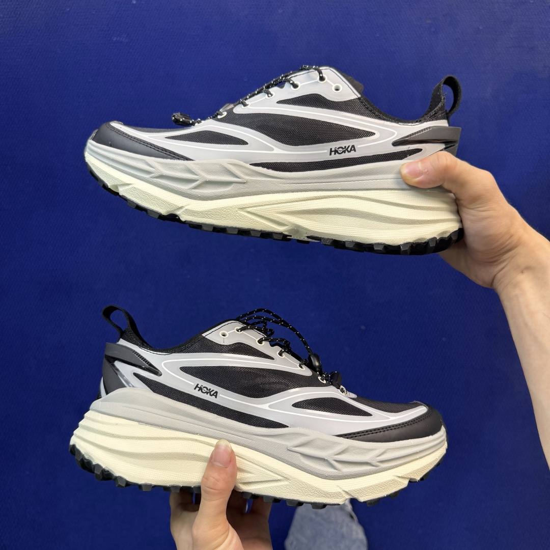 HOKA ONE ONE Stinson One7 越野跑鞋男女同款 共4色第3色:灰黑 -SGS尺码：