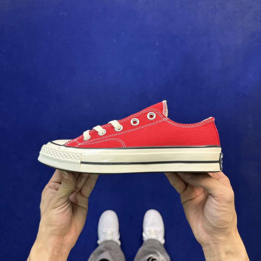 升级改良小头款 Converse Chuck 1970s 大红色低帮帆布鞋鞋头弧度调试完美 流畅一体 后