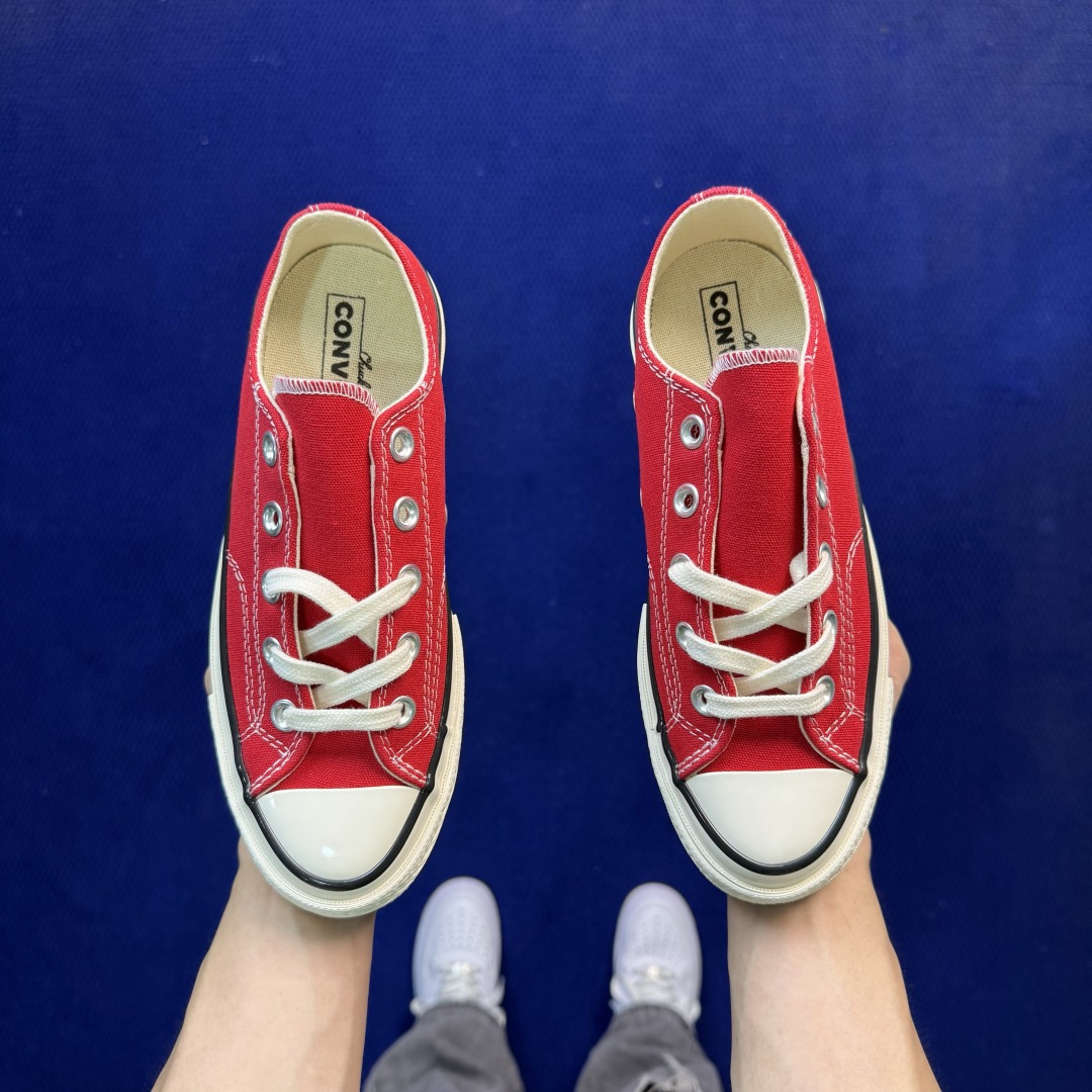 升级改良小头款 Converse Chuck 1970s 大红色低帮帆布鞋鞋头弧度调试完美 流畅一体 后