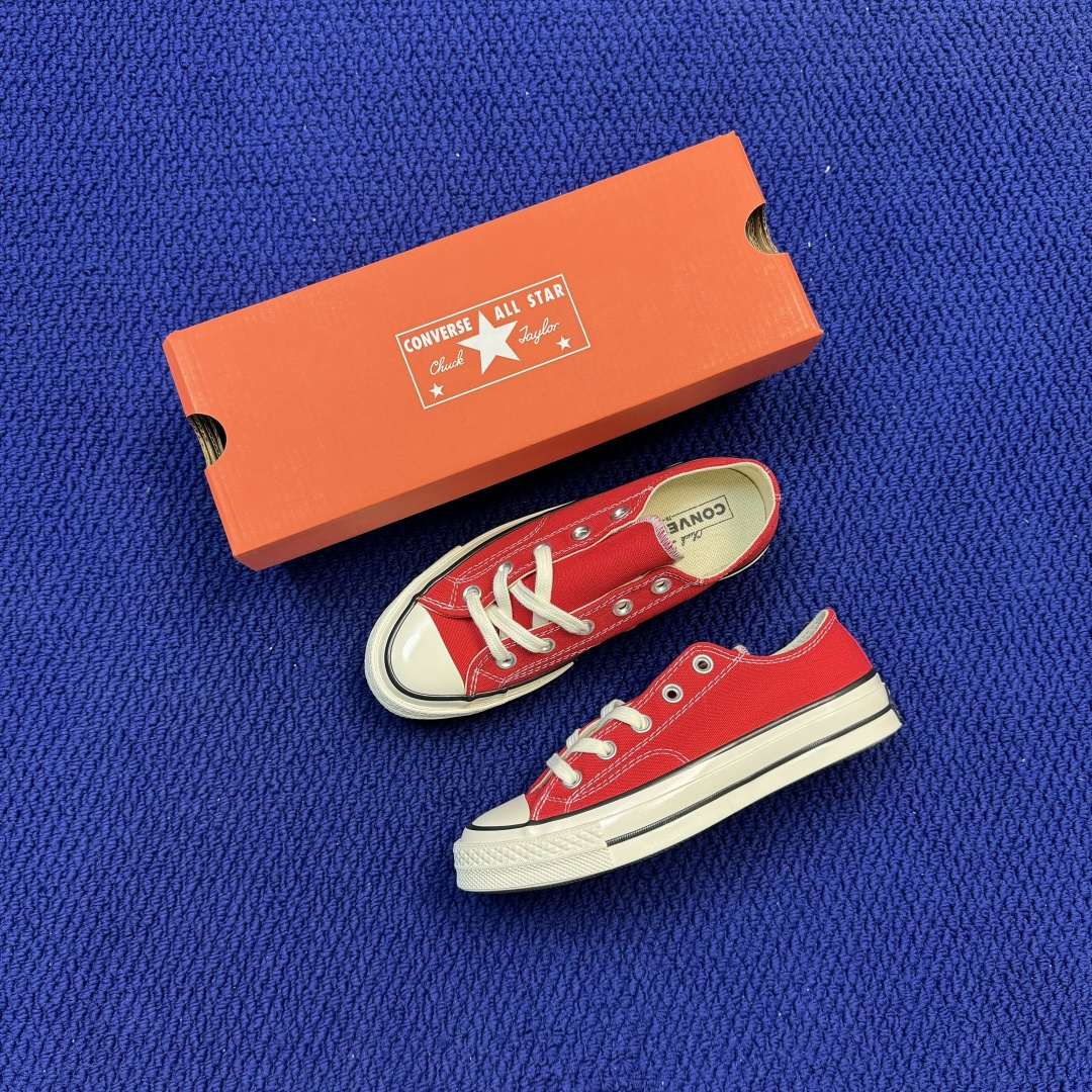 升级改良小头款 Converse Chuck 1970s 大红色低帮帆布鞋鞋头弧度调试完美 流畅一体 后