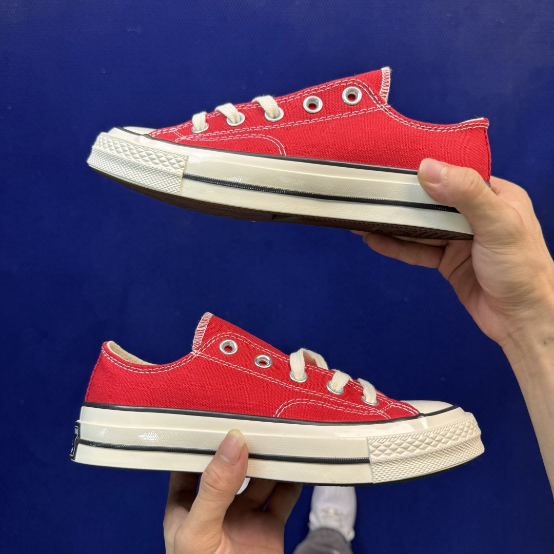 升级改良小头款 Converse Chuck 1970s 大红色低帮帆布鞋鞋头弧度调试完美 流畅一体 后