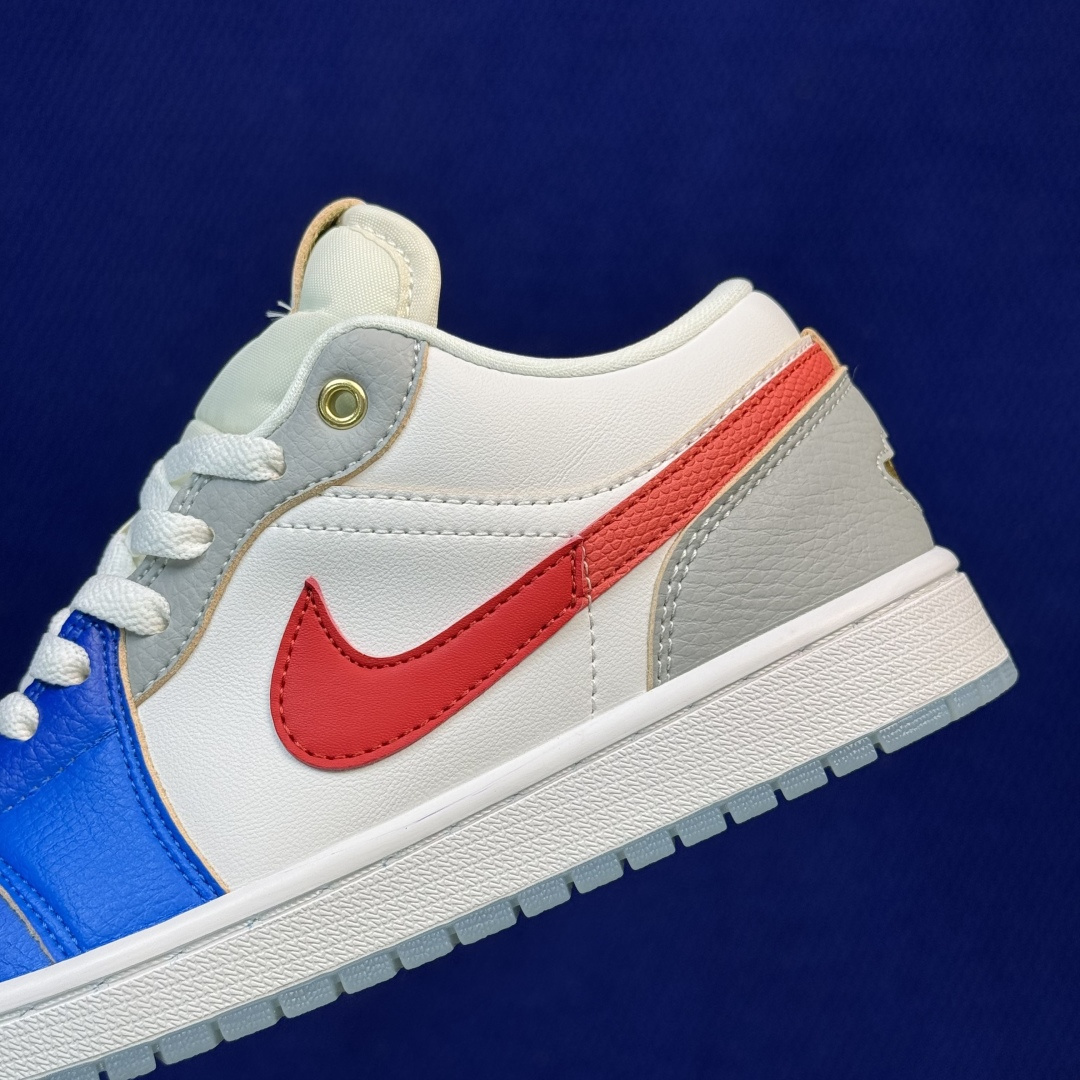 DF版 顶级性价比低帮！第191色:白蓝红美国队Air Jordan AJ1 Low 低帮系列鞋型细节堪