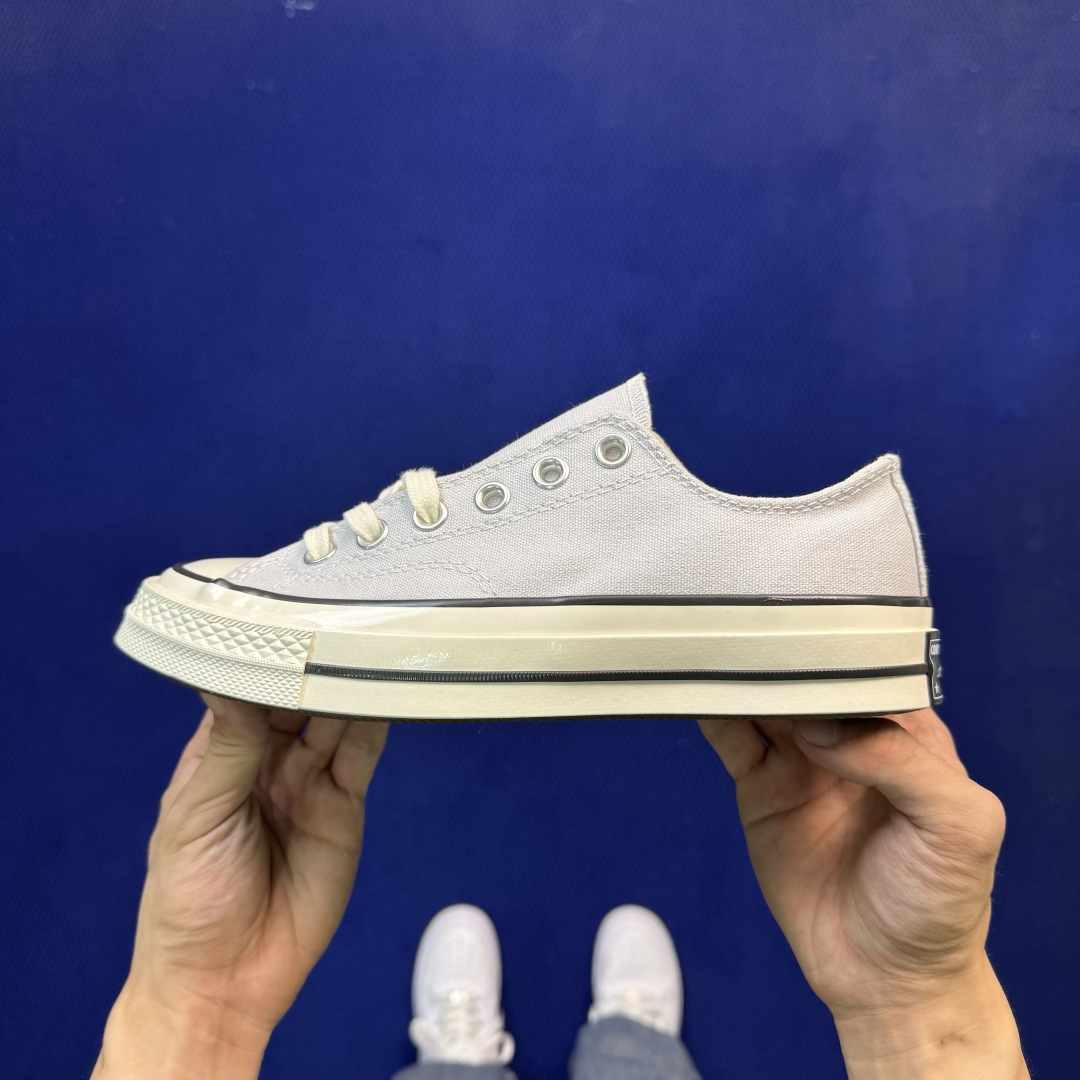升级改良小头款 Converse Chuck 1970s 雾霾灰低帮帆布鞋 鞋头弧度调试完美 流畅一体 后跟弧度加以改良