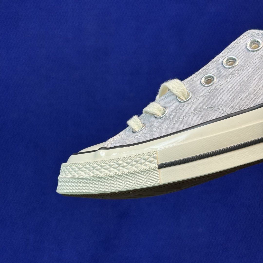 升级改良小头款 Converse Chuck 1970s 雾霾灰低帮帆布鞋 鞋头弧度调试完美 流畅一体 后跟弧度加以改良