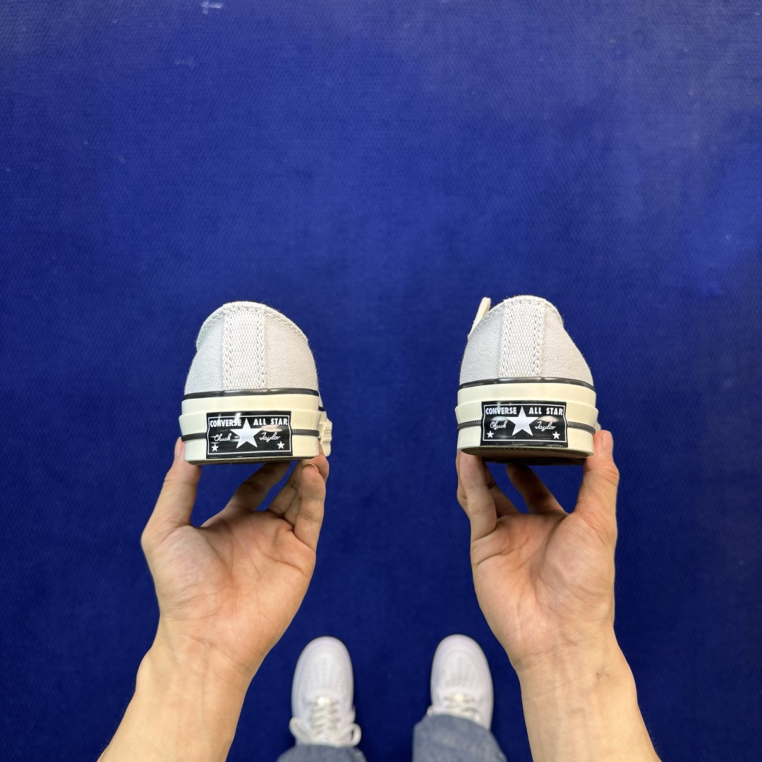升级改良小头款 Converse Chuck 1970s 雾霾灰低帮帆布鞋 鞋头弧度调试完美 流畅一体 后跟弧度加以改良
