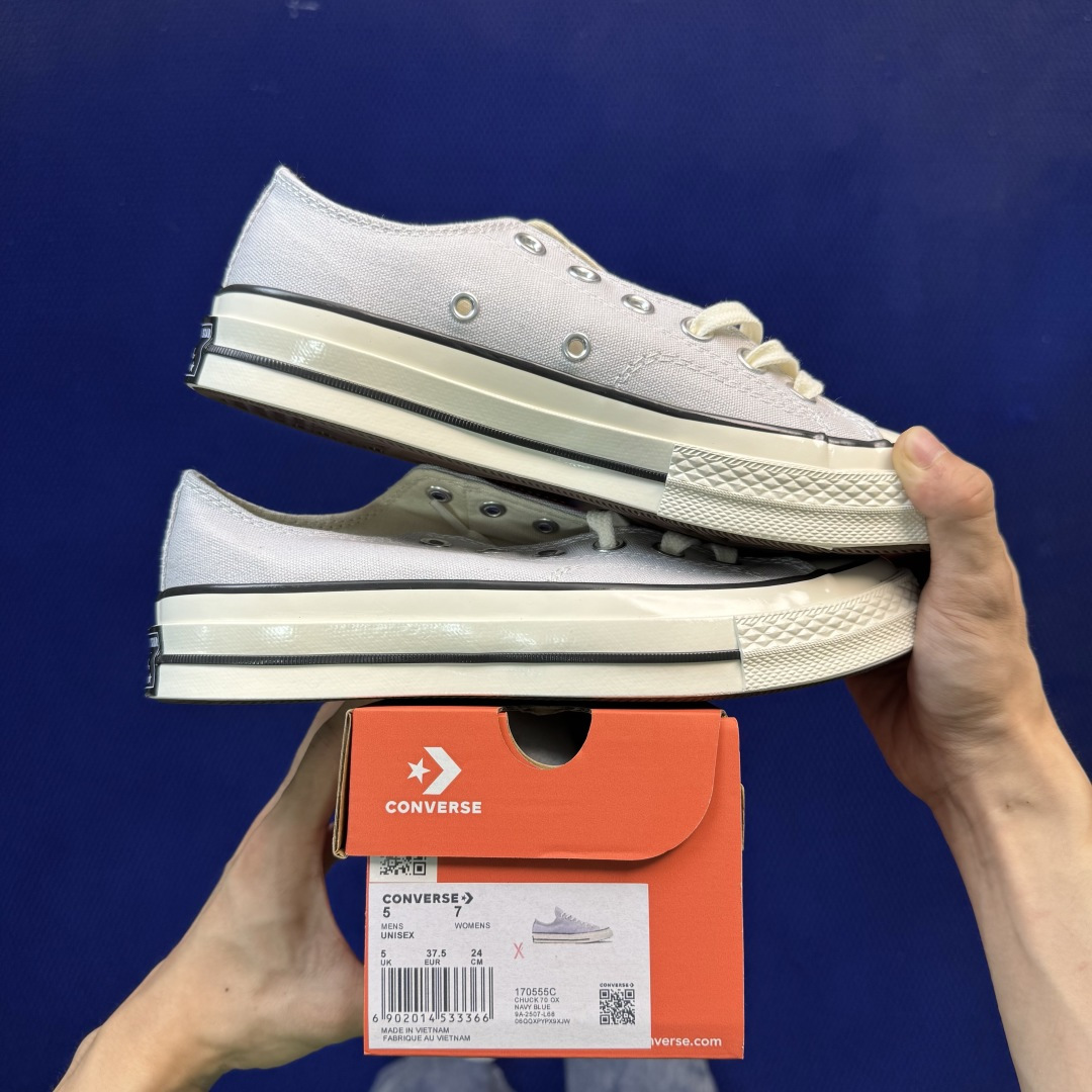 升级改良小头款 Converse Chuck 1970s 雾霾灰低帮帆布鞋 鞋头弧度调试完美 流畅一体 后跟弧度加以改良