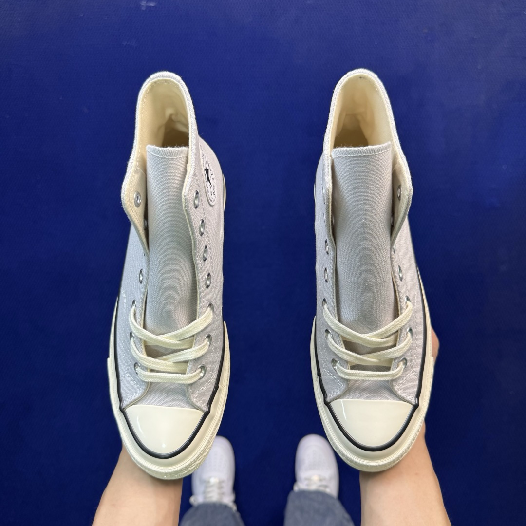 升级改良小头款 Converse Chuck 1970s 雾霾灰高帮帆布鞋 鞋头弧度调试完美 流畅一体 后跟弧度加以改良