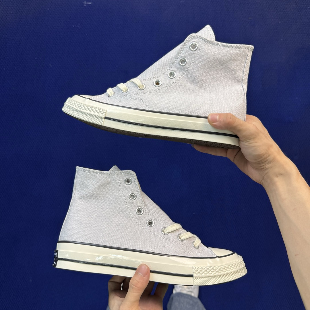 升级改良小头款 Converse Chuck 1970s 雾霾灰高帮帆布鞋 鞋头弧度调试完美 流畅一体 后跟弧度加以改良