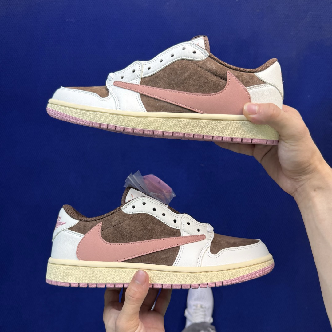 性价比头层aj1！长期补货 Nike Air Jordan 1 low 低帮 倒钩深棕粉 货号DZ4137-206 尺码