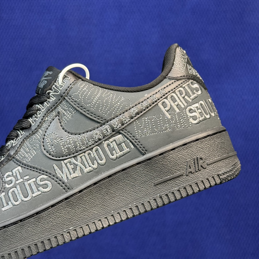3A空军！第657色：On Tour黑色刺绣 Nike Air Force 1 Low 百分百原鞋开发！PT市场真正匠心