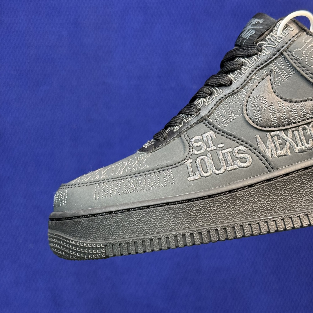 3A空军！第657色：On Tour黑色刺绣 Nike Air Force 1 Low 百分百原鞋开发！PT市场真正匠心