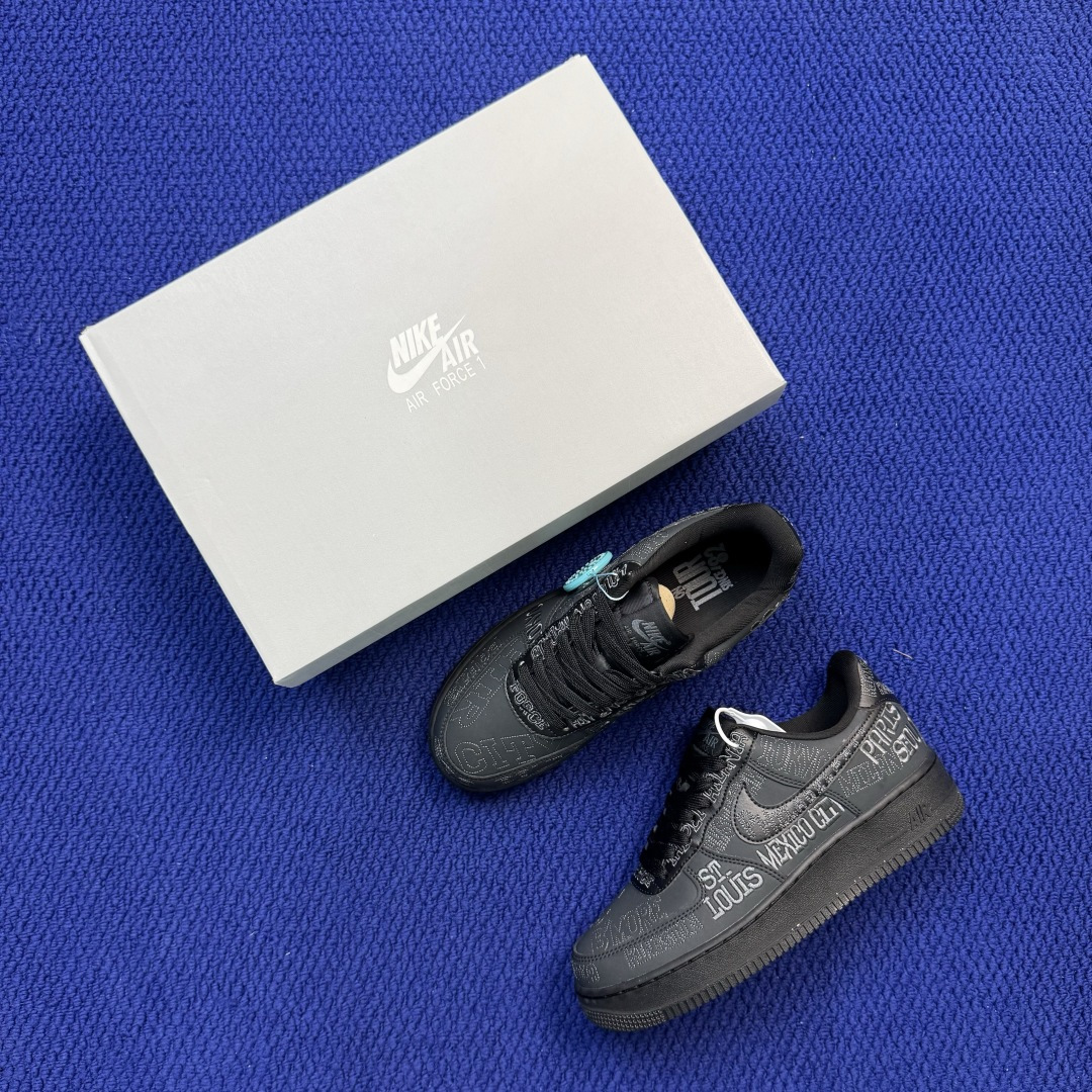 3A空军！第657色：On Tour黑色刺绣 Nike Air Force 1 Low 百分百原鞋开发！PT市场真正匠心