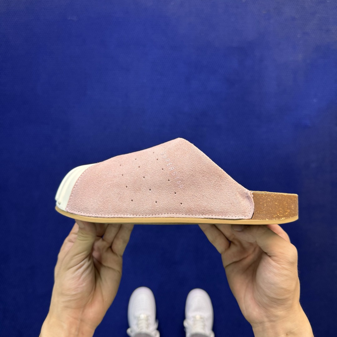 阿迪勃肯鞋拖鞋 第15色:翻毛皮粉色贝壳头 adidas originals Adimule Superstar 一脚蹬