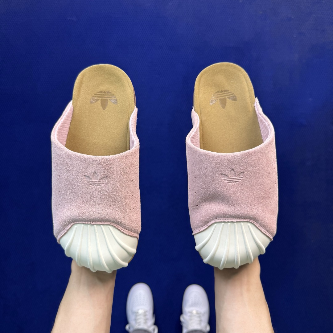 阿迪勃肯鞋拖鞋 第15色:翻毛皮粉色贝壳头 adidas originals Adimule Superstar 一脚蹬