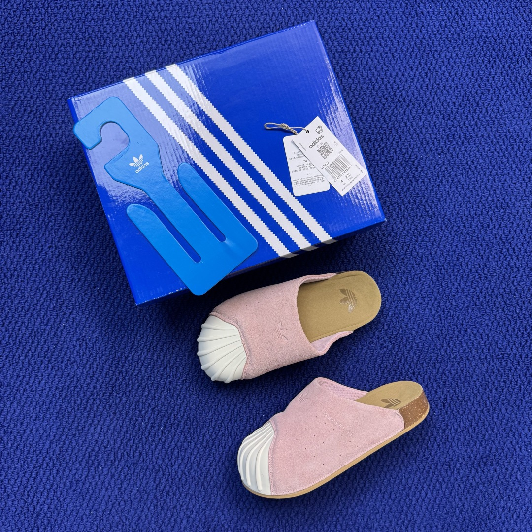 阿迪勃肯鞋拖鞋 第15色:翻毛皮粉色贝壳头 adidas originals Adimule Superstar 一脚蹬