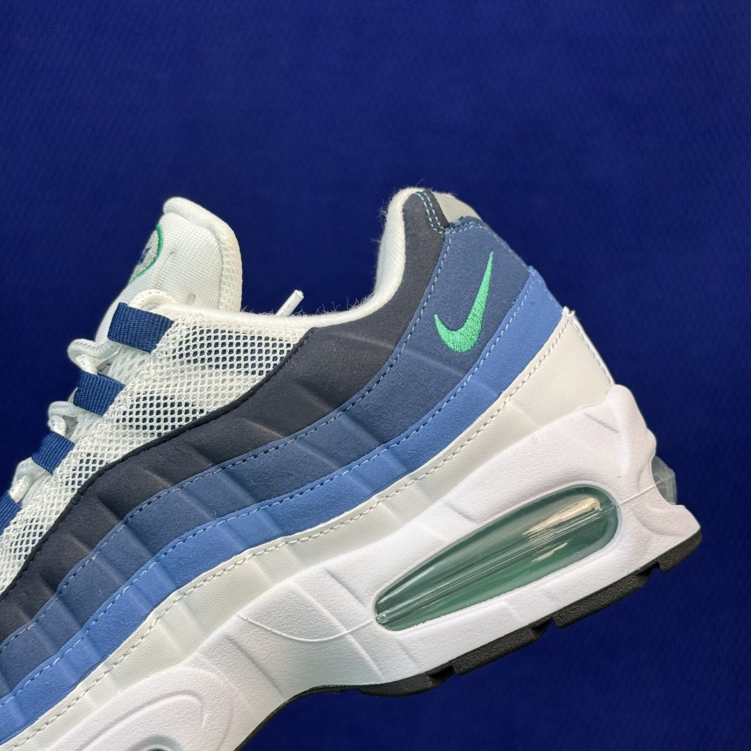 外贸私域爆款！Nike Air Max 95 低帮气垫跑鞋 大厂纯原高品！max95 第11色:白蓝 货号：IH7855