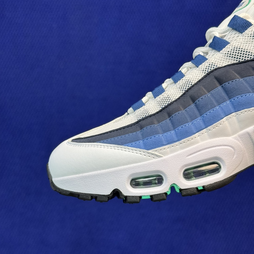 外贸私域爆款！Nike Air Max 95 低帮气垫跑鞋 大厂纯原高品！max95 第11色:白蓝 货号：IH7855
