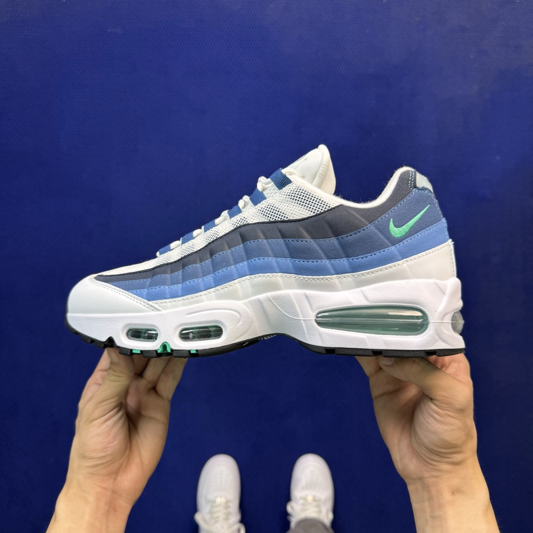 外贸私域爆款！Nike Air Max 95 低帮气垫跑鞋 大厂纯原高品！max95 第11色:白蓝 货号：IH7855
