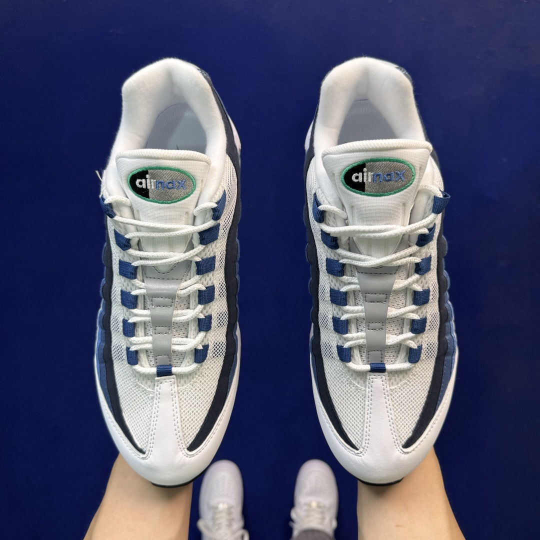 外贸私域爆款！Nike Air Max 95 低帮气垫跑鞋 大厂纯原高品！max95 第11色:白蓝 货号：IH7855