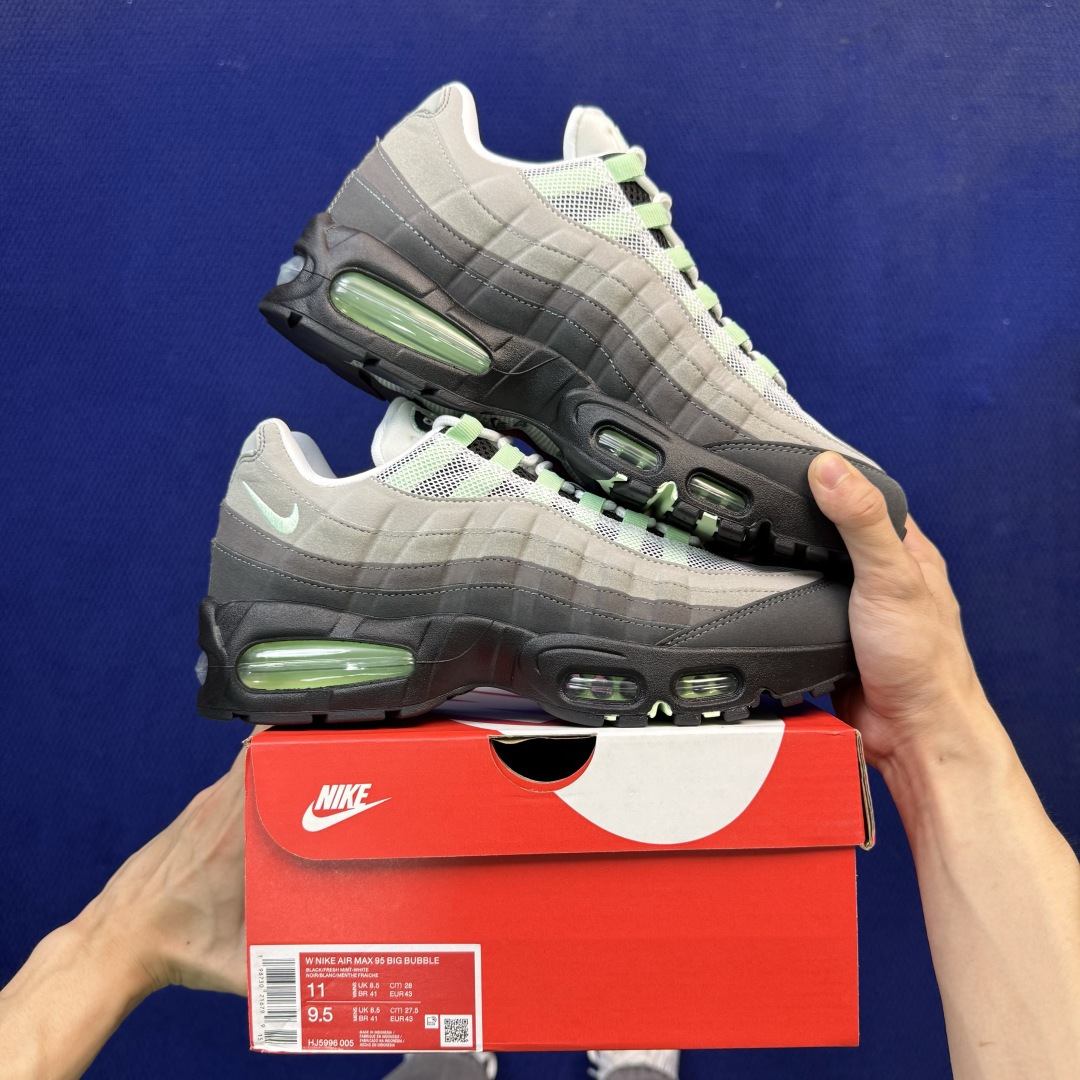 外贸私域爆款！Nike Air Max 95 低帮气垫跑鞋 大厂纯原高品！max95 第12色:灰绿 货号：HJ5996