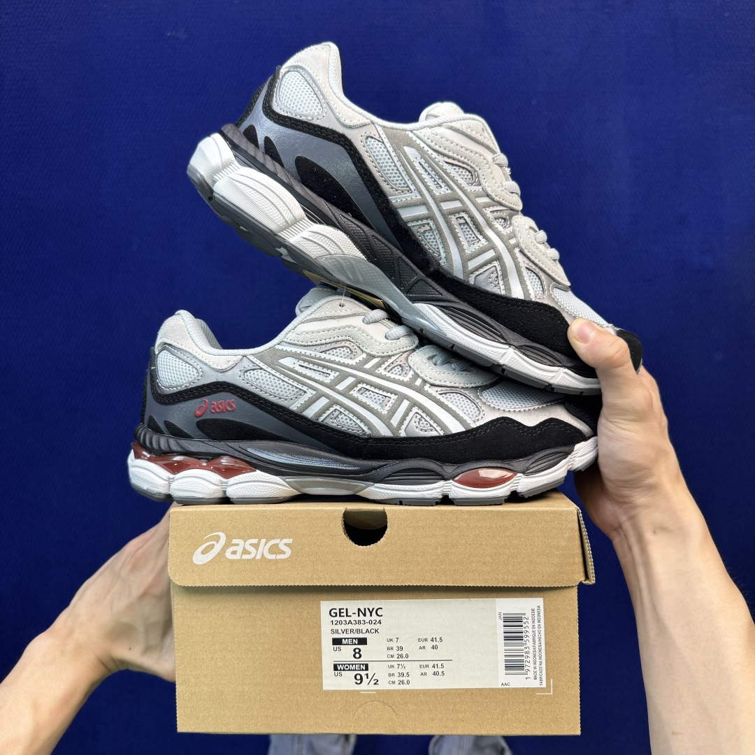 亚瑟士ASICS GEL-NYC系列 复古休闲鞋 第21色:1203A383-024 黑灰 尺码：36-46带半码
