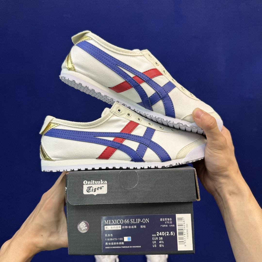 鬼冢虎 帆布面7色 ASICS Onitsuka Tiger Mexico 66 鬼冢虎 货号：1183B475-100