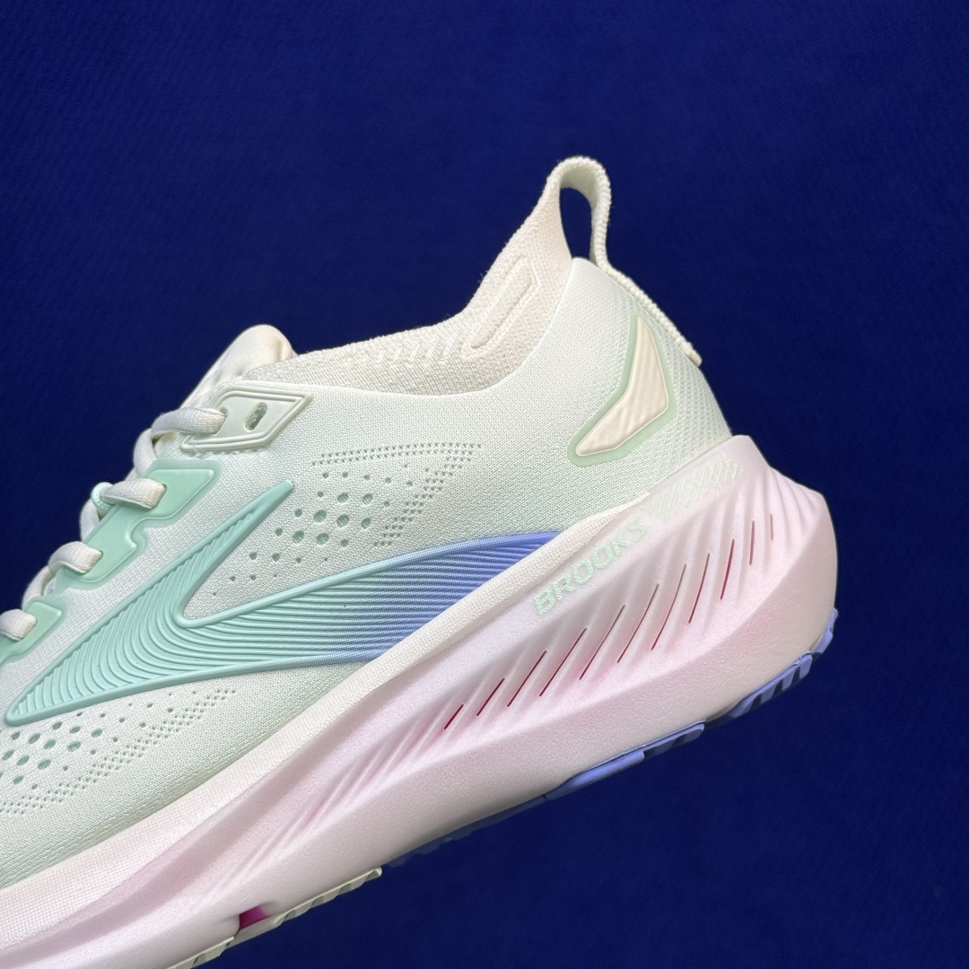 Brooks布鲁克斯 GLYCERIN 23 跑步鞋 第5色:白粉浅绿 货号：-1B-144 尺码：36-45带半码