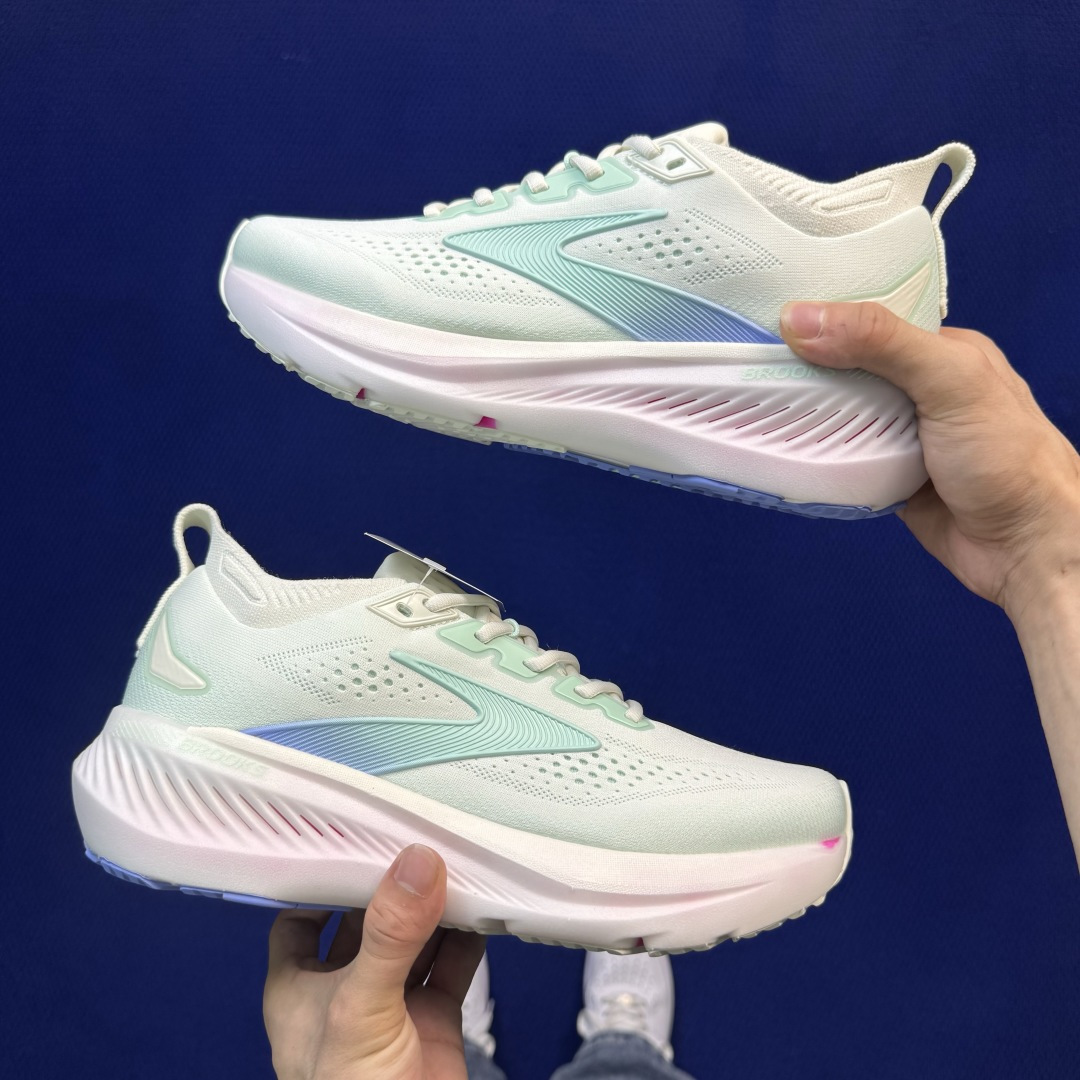 Brooks布鲁克斯 GLYCERIN 23 跑步鞋 第5色:白粉浅绿 货号：-1B-144 尺码：36-45带半码