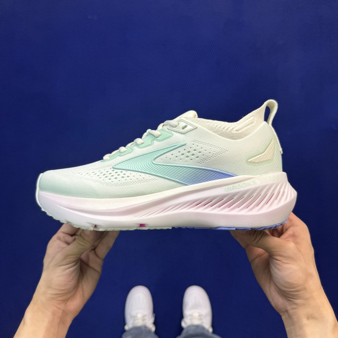 Brooks布鲁克斯 GLYCERIN 23 跑步鞋 第5色:白粉浅绿 货号：-1B-144 尺码：36-45带半码